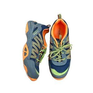 L.L. Bean Kids 3 Multicolor Trail Shoes With Neon Accents